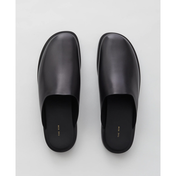 The Row Sabot Smooth Calfskin Leather Slipper Mules Flat Black Womens Size EU 38 - Picture 1 of 8
